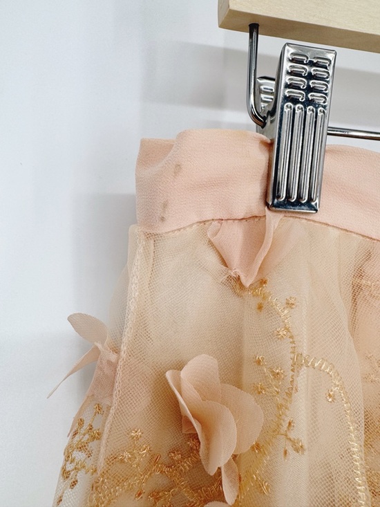 Anthropologie Eva Franco Fluttered Fete Midi Skirt Tulle Blush Floral Size 14 - Picture 5 of 8